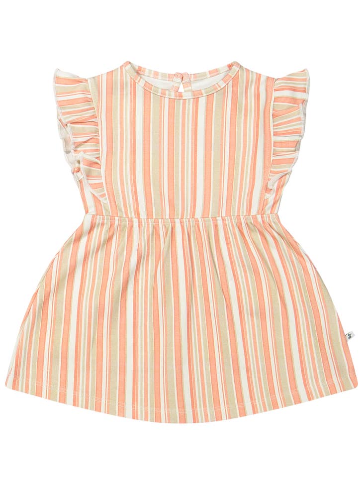 Coral Striped Dress