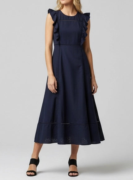 Navy Flared Ruffle Dress Soho Market Boutique Navy Flared Ruffle Dress Soho Market Boutique