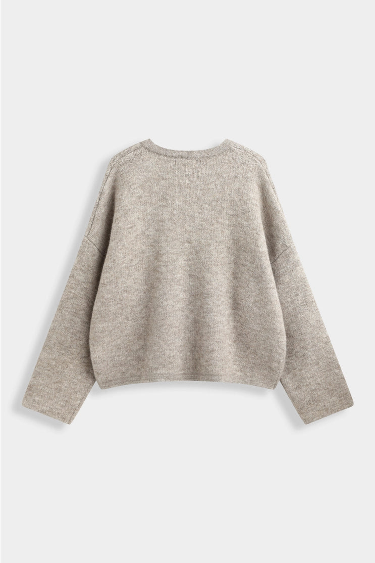 Beige Knotted Cardigan