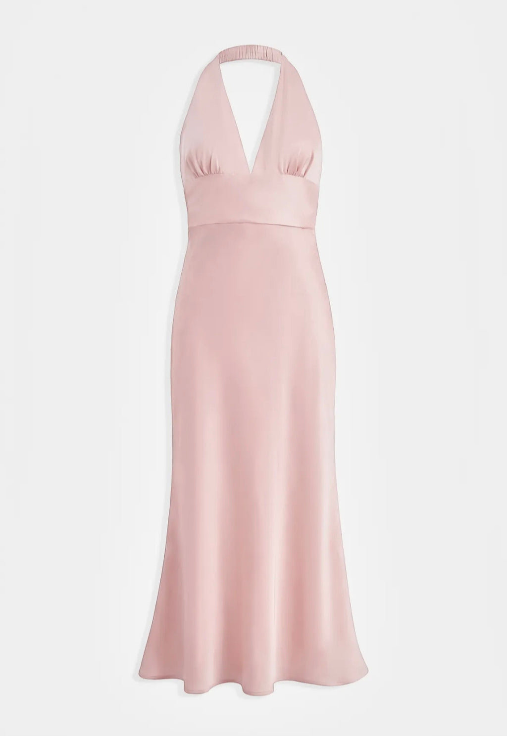 Pink Satin Halter Neck Dress