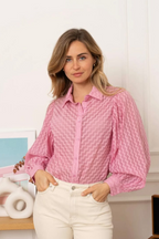 Pink Textured Blouse