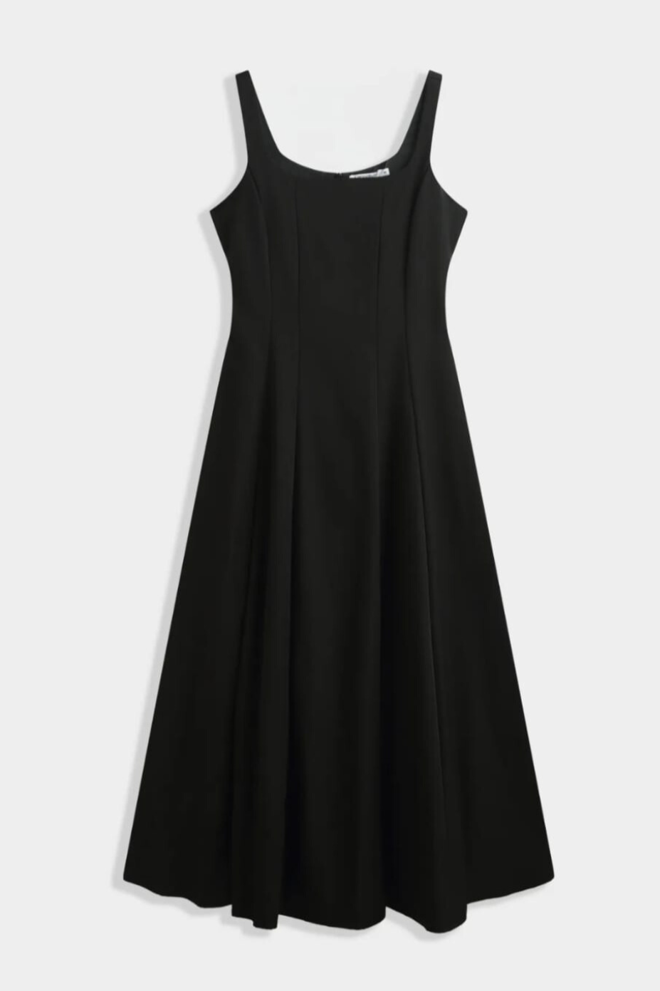 Black Square Neck Flared Dress