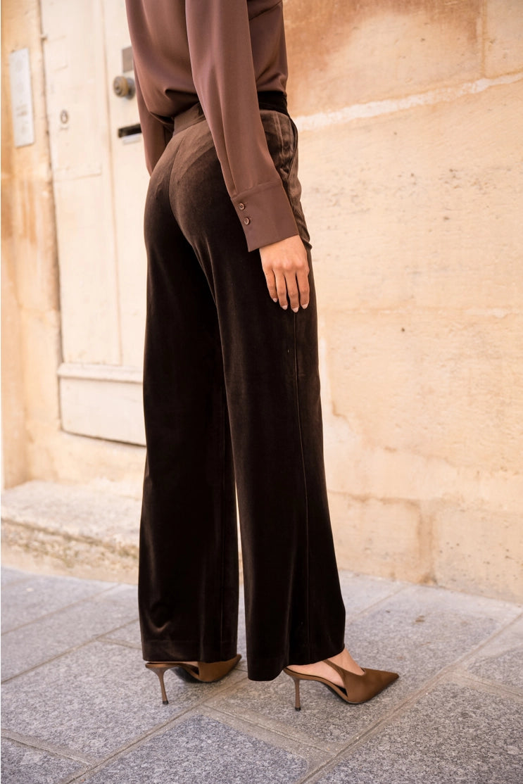 Dark Brown Velvet Trousers