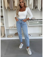 Blue Denim Mom Jeans