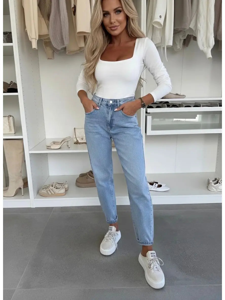 Blue Denim Mom Jeans