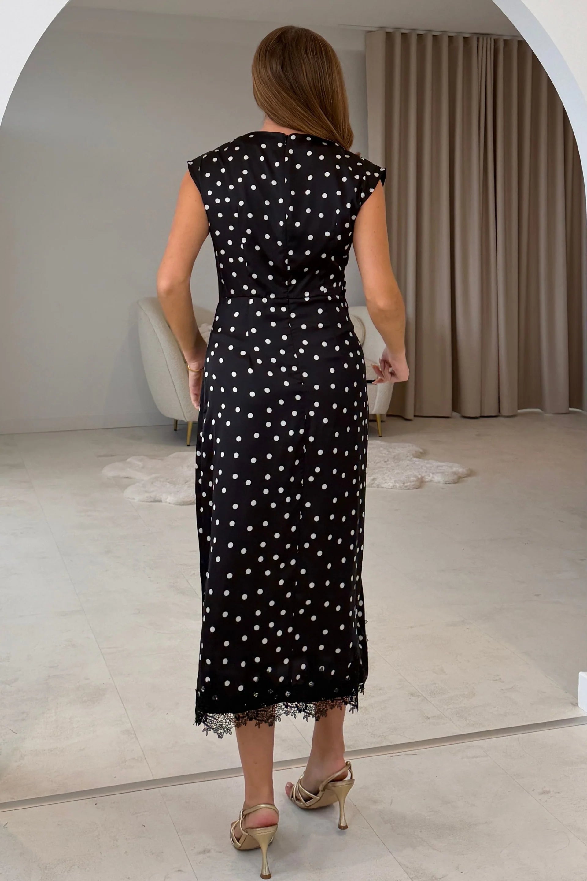 Serina Black Polka Dot Dress