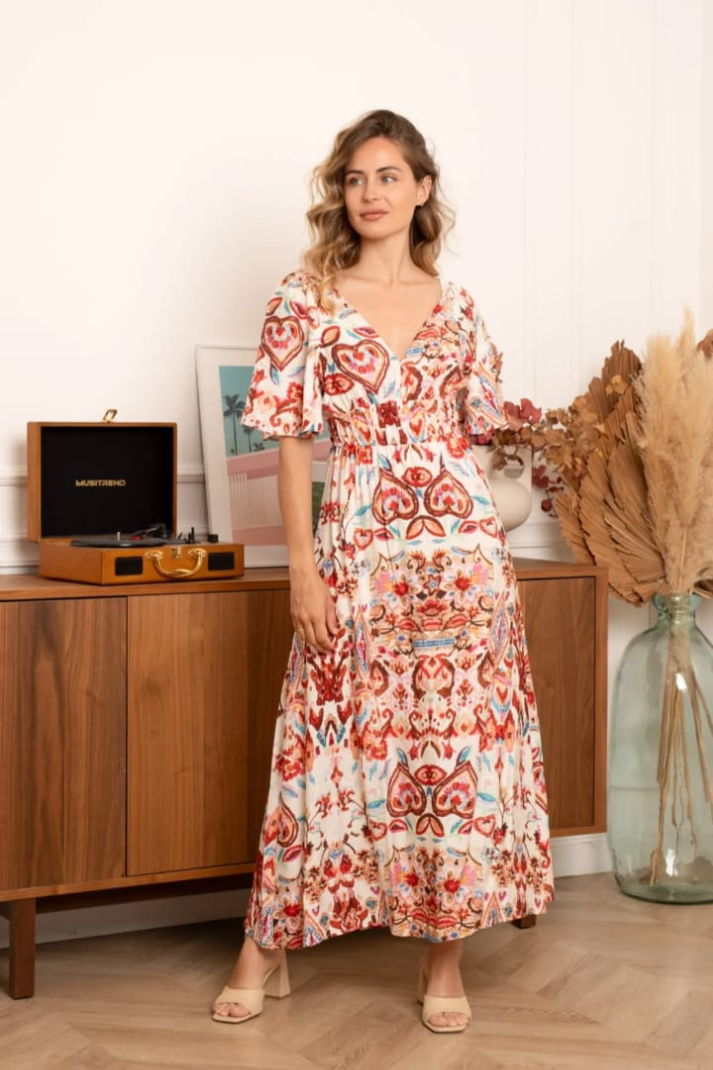 Printed Mid Maxi Dress