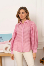 Pink Textured Blouse