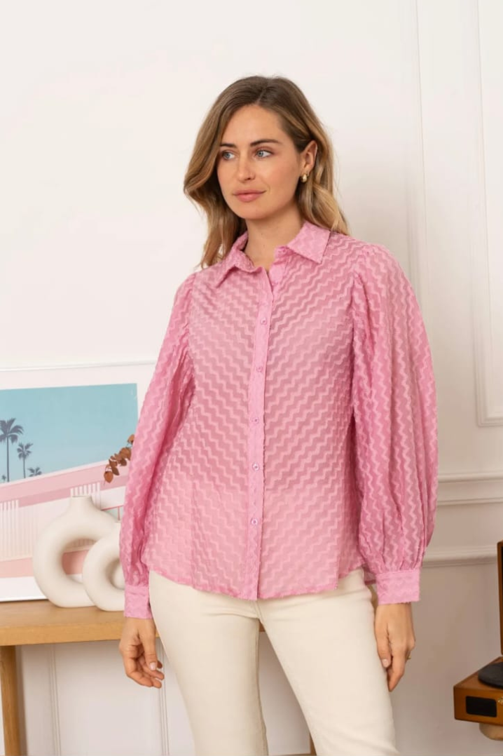 Pink Textured Blouse