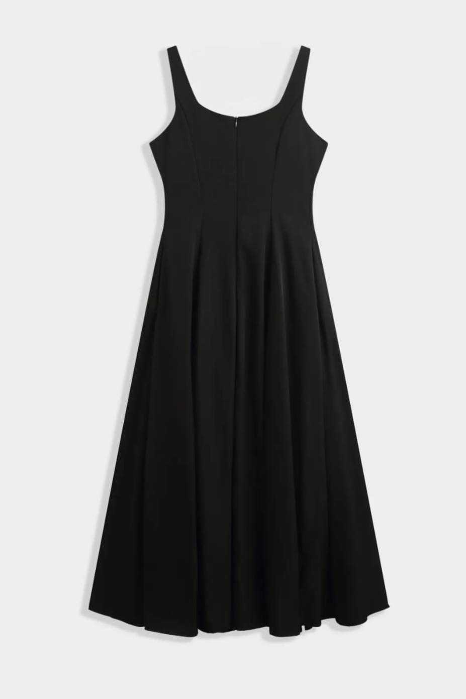 Black Square Neck Flared Dress