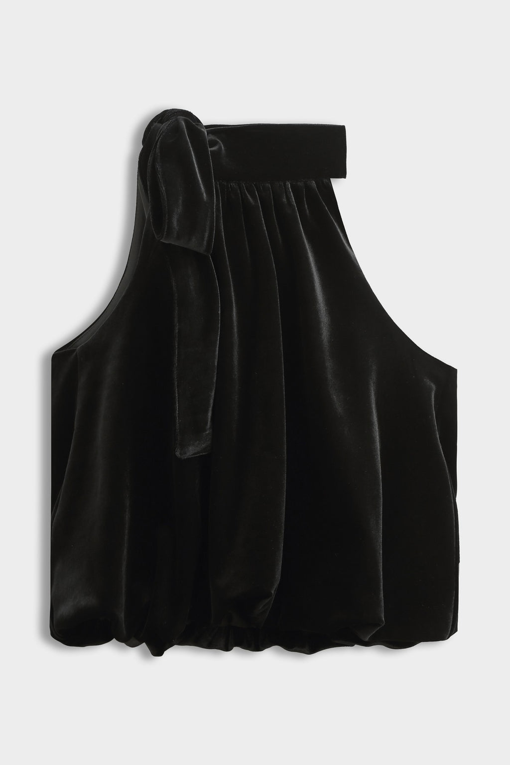 Black Velvet Tie Neck Top