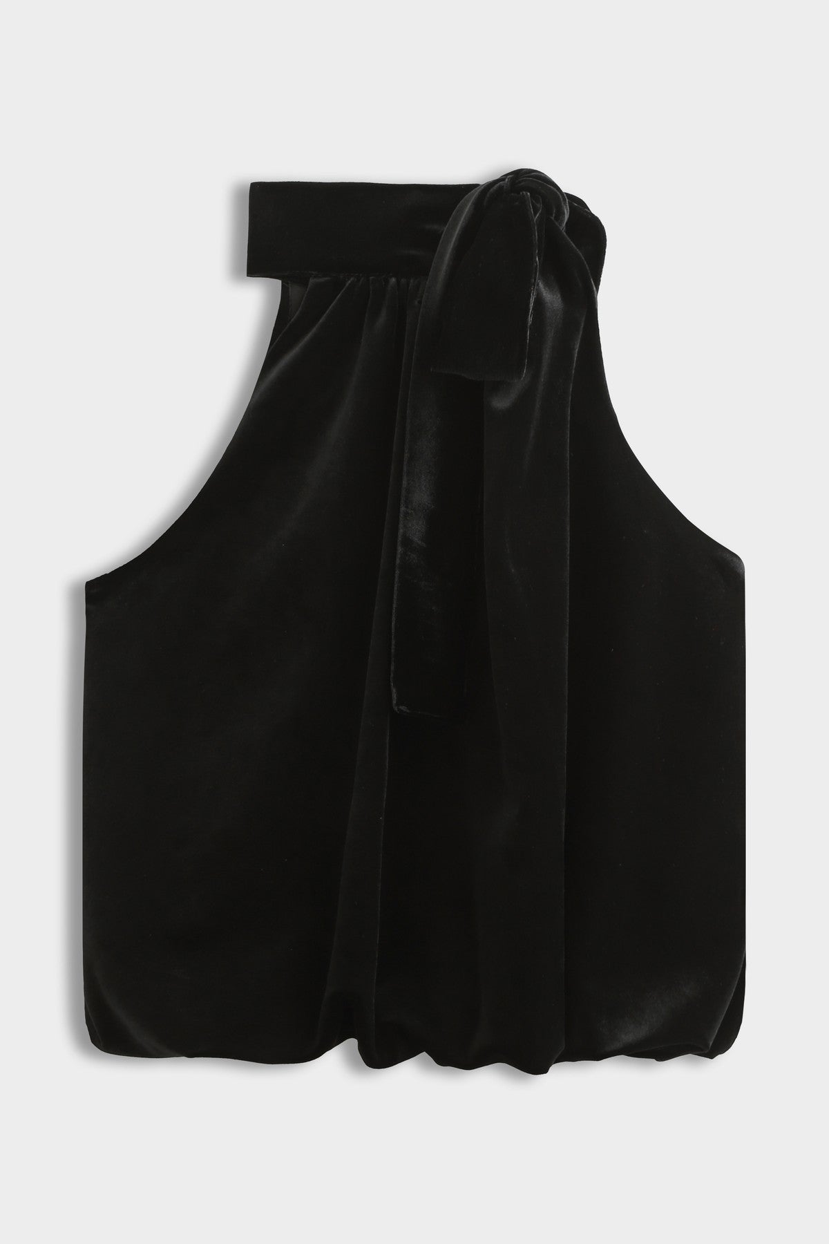Black Velvet Tie Neck Top