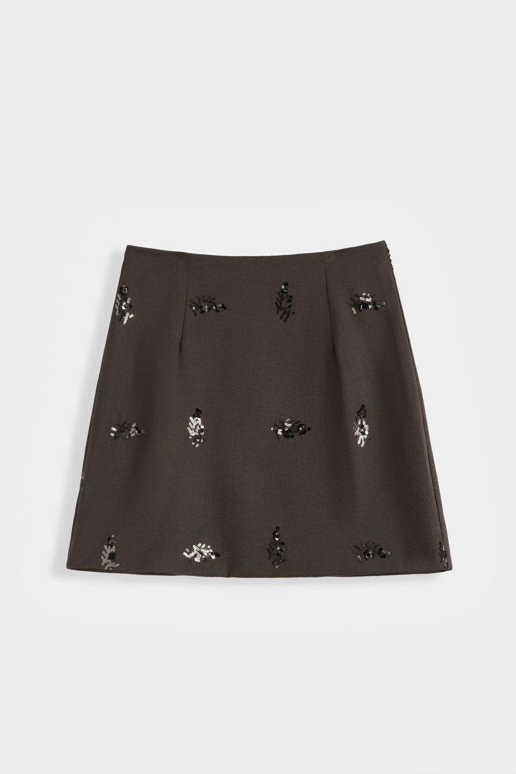 Brown Embellished Skirt