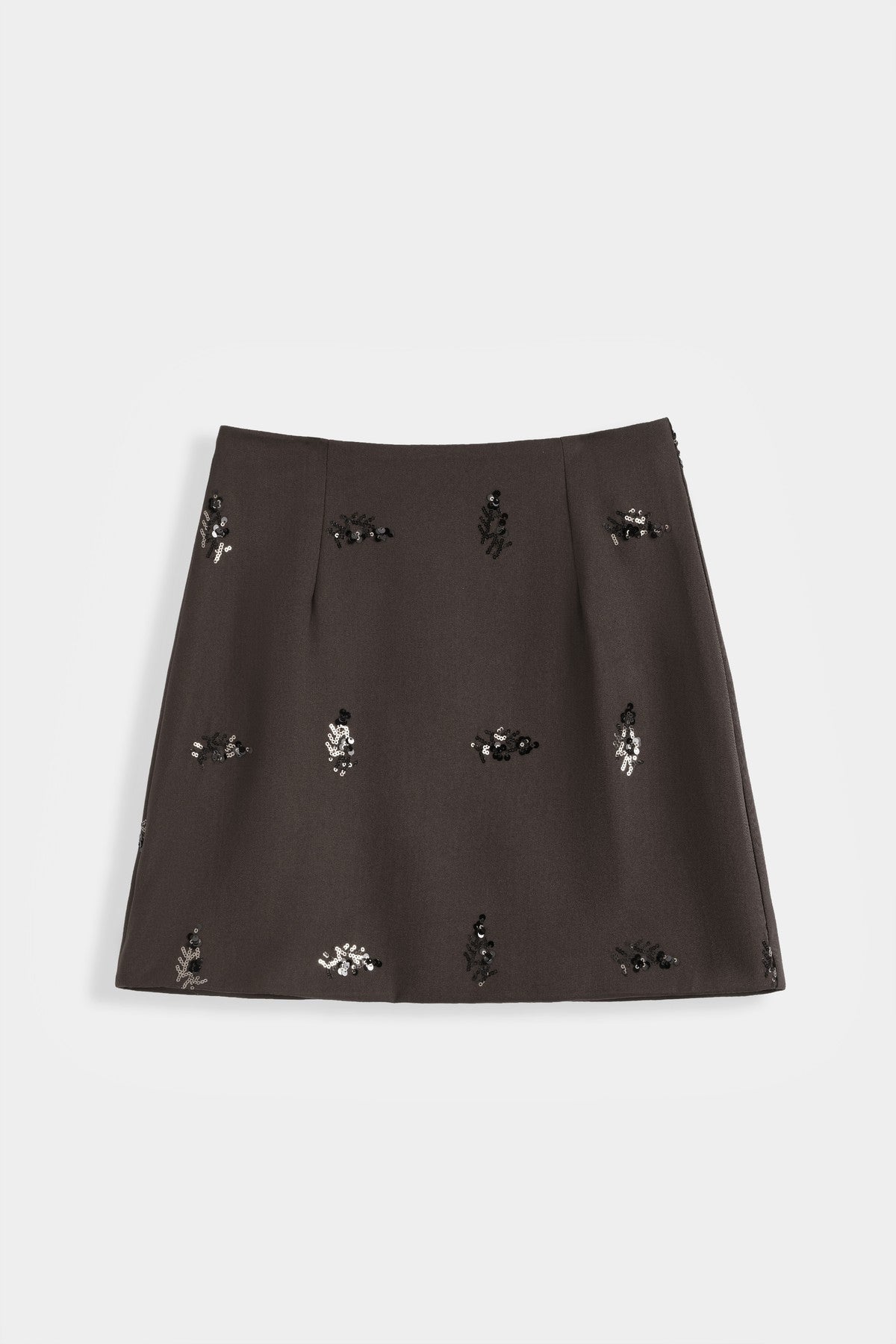 Brown Embellished Skirt