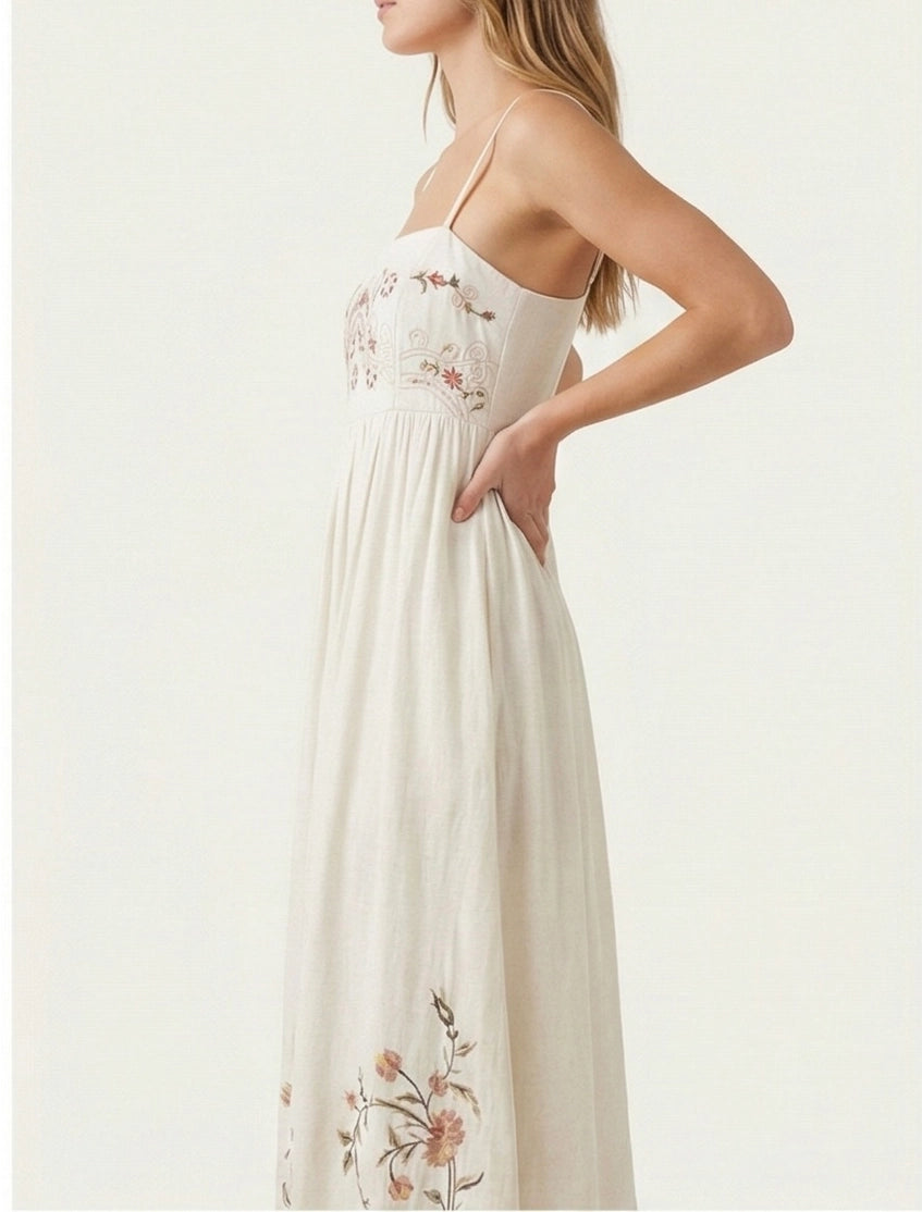 Ecru Embroidered Floral