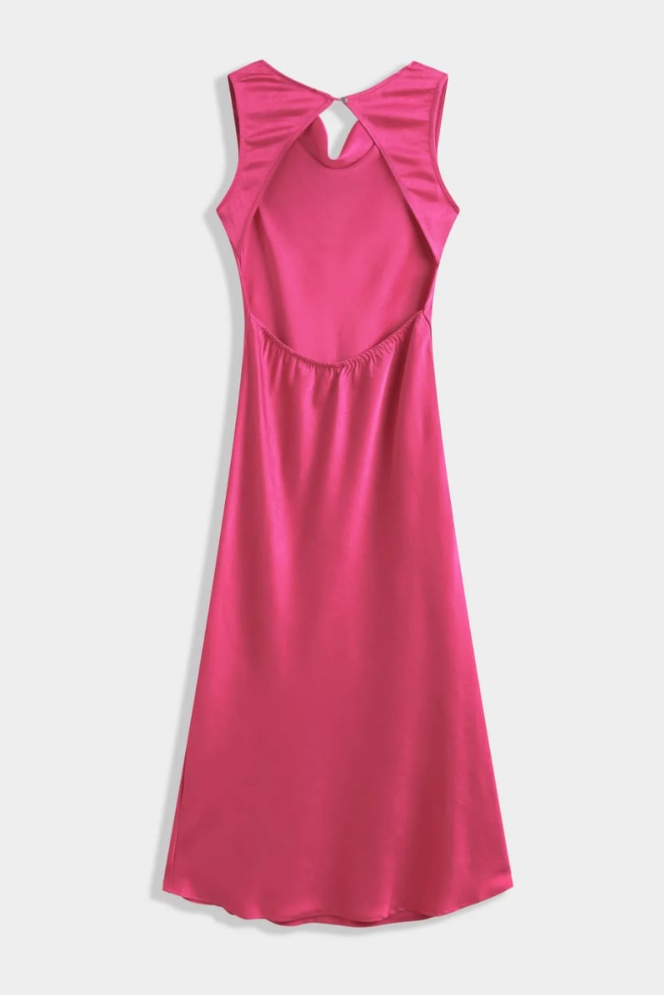 Sleeveless Satin Cowl Neck Dress