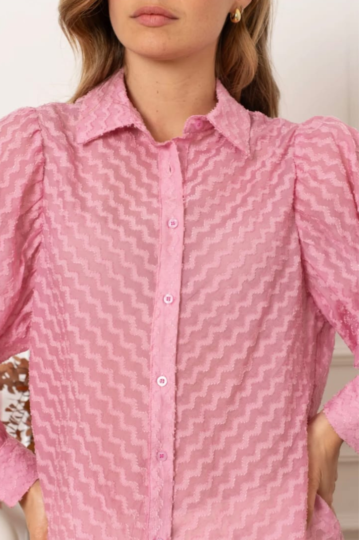 Pink Textured Blouse