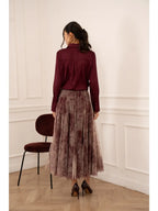 Bordeaux Amber Printed Tulle Skirt