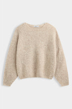 Pearl Embellished Beige Knit Sweater