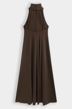 Brown Sofia Halter Maxi Dress