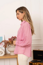 Pink Textured Blouse