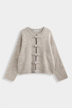 Beige Knotted Cardigan
