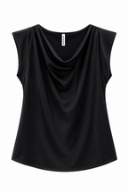 Black Ella Cowl Neck Top