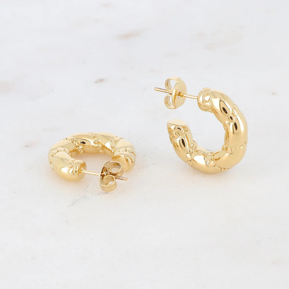Amara Textured Hoop Earring