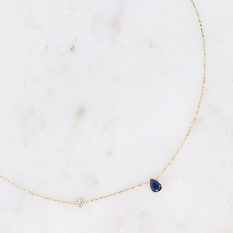 Navy Isla Drop Necklace