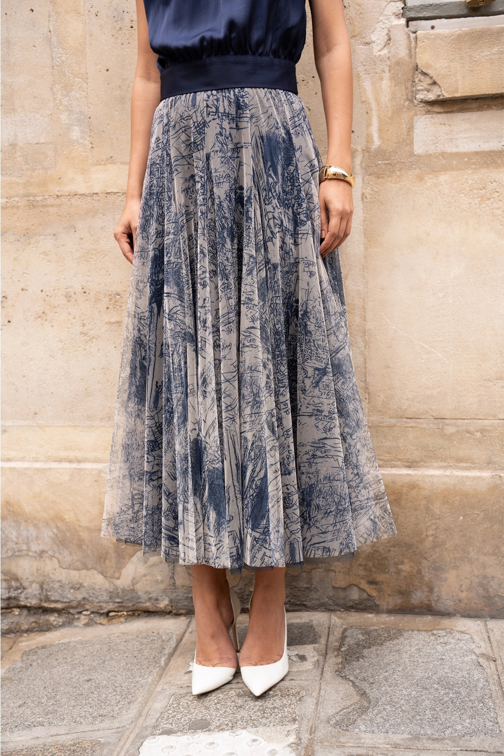 Navy Amber Tulle Skirt
