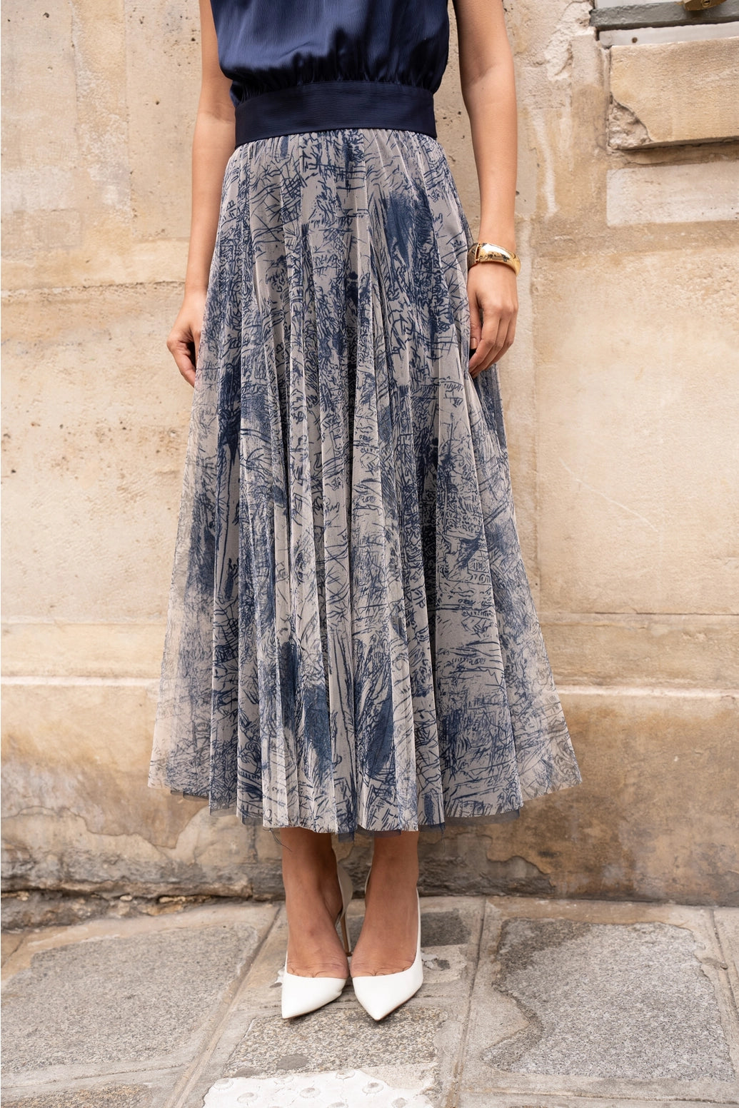 Navy Amber Tulle Skirt