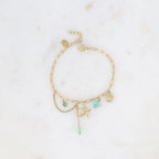 Turquoise Seahsell Charm Bracelet
