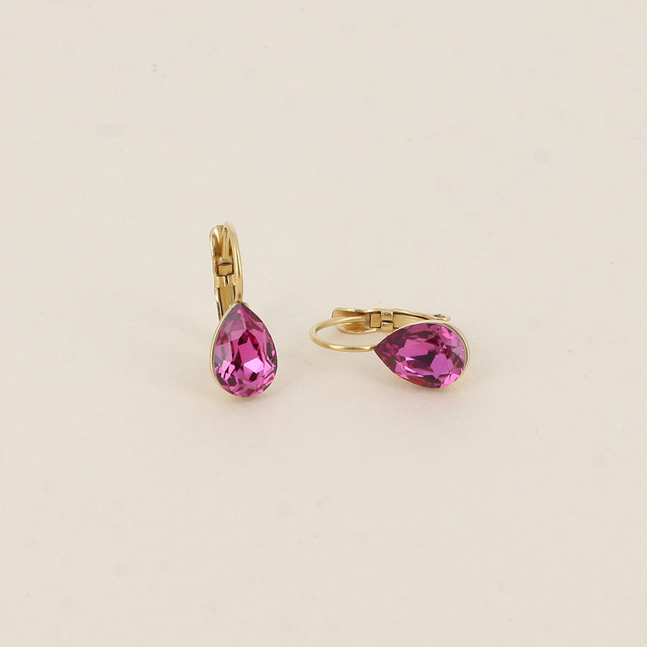Fuchsia Mini Bertille Swarovski Earring