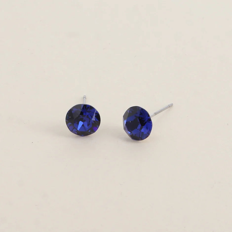 Blue Sapphire Swarovski Stud Earrings