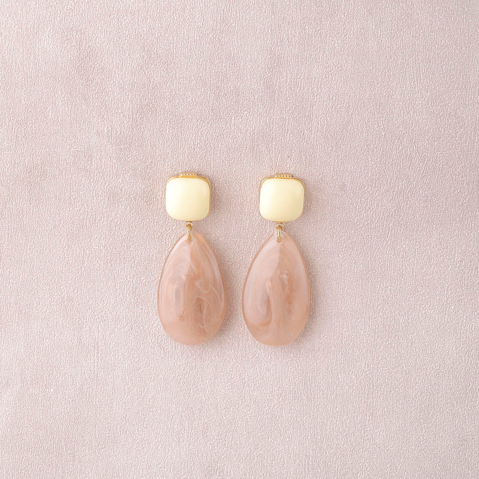 Nude Resin Drop Earring