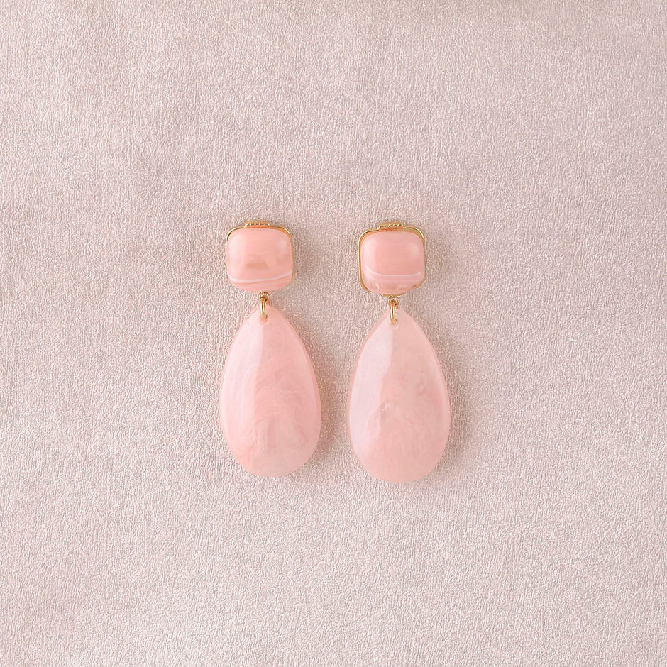 Pink Resin Drop Earring