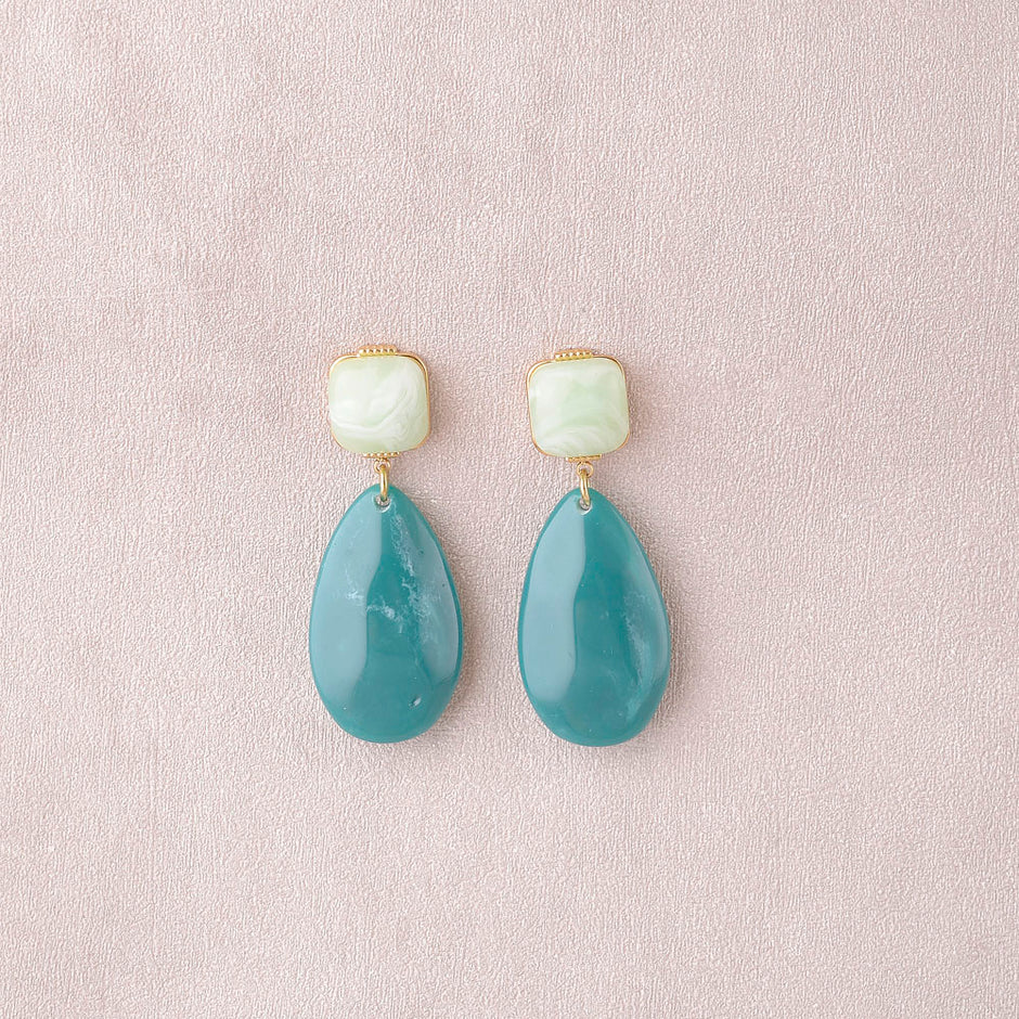 Turquoise Resin Drop Earring