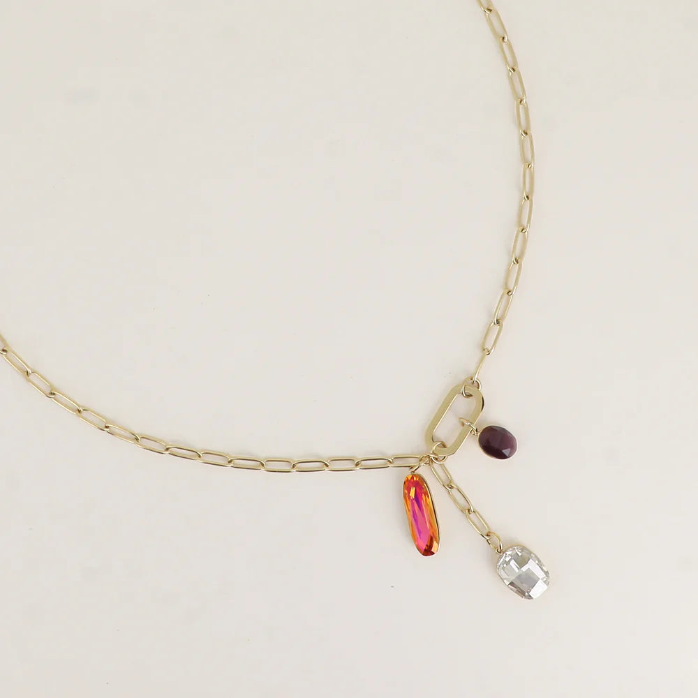 Astral Pink Swarovski Crystal Elodie Necklace