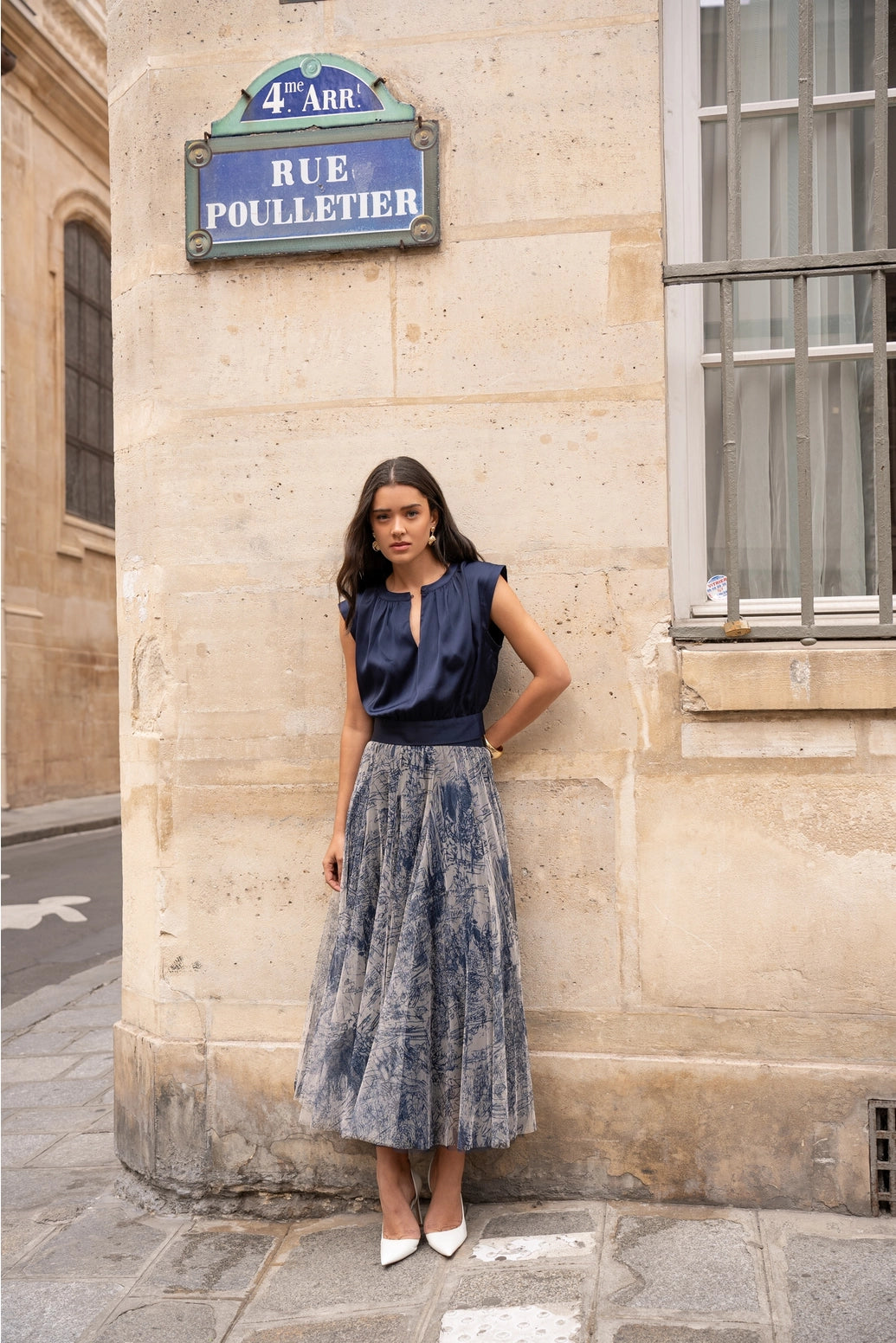 Navy Amber Tulle Skirt