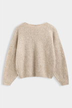 Pearl Embellished Beige Knit Sweater