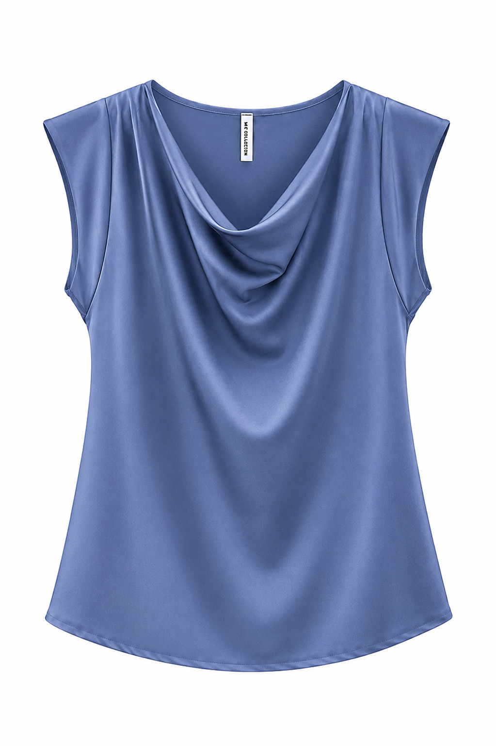Blue Ella Cowl Neck Top