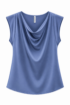 Blue Ella Cowl Neck Top