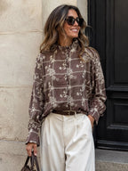 Brown Elowen Embroidered Blouse