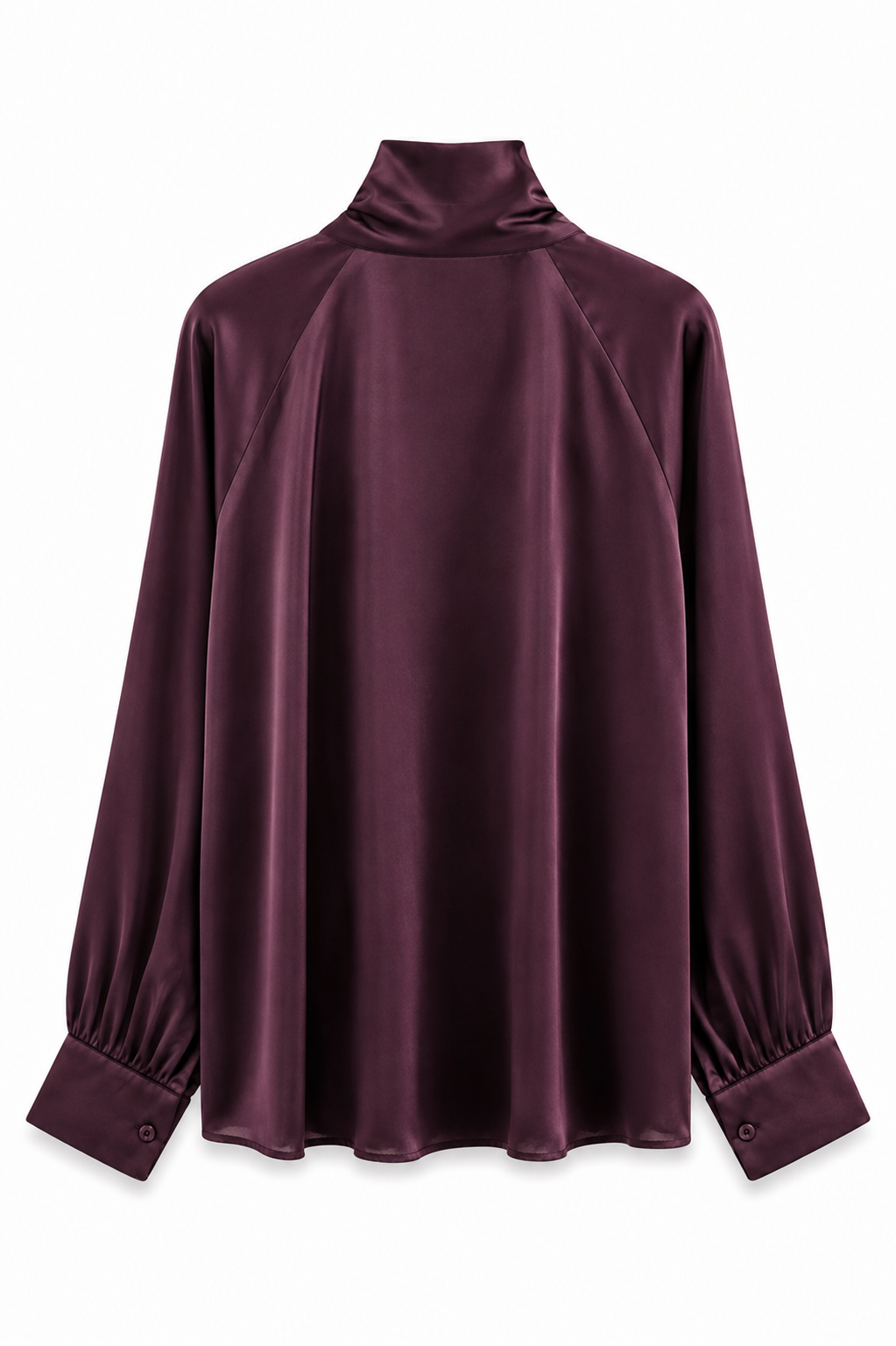 Plum Ellie Satin Tie Blouse