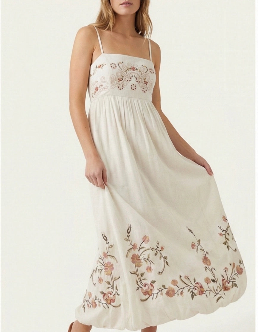 Ecru Embroidered Floral