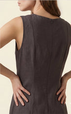 Brown A-Line Midi Dress