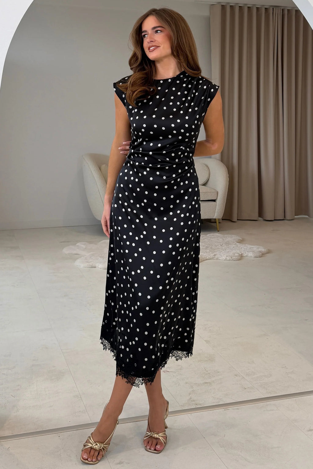 Serina Black Polka Dot Dress