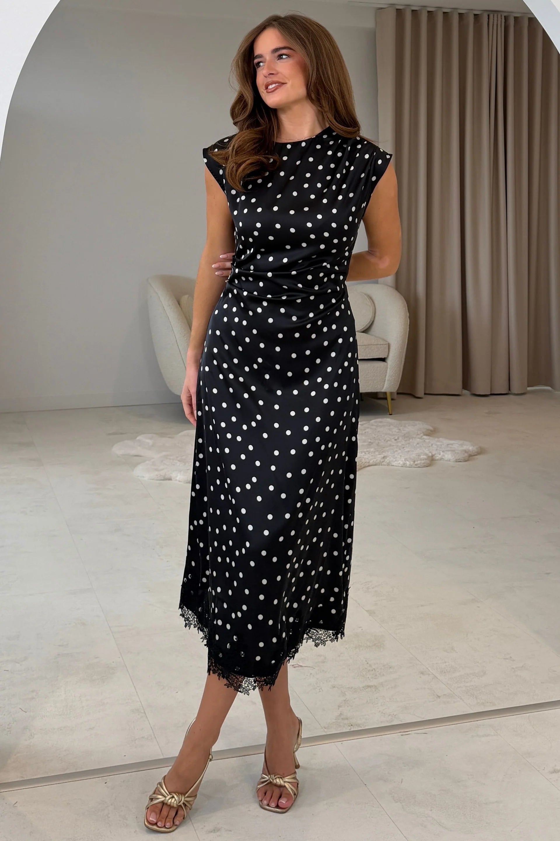 Serina Black Polka Dot Dress