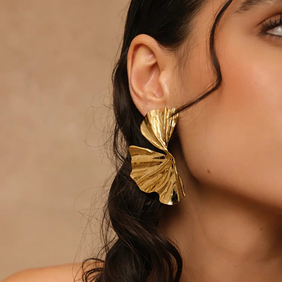 Aurelie Fan Leaf Earrings