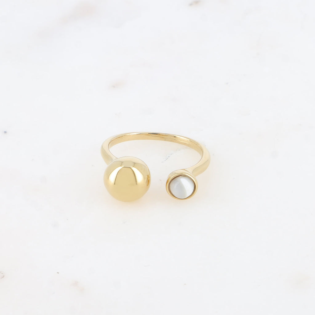 Mother of Pearl Orbit Ring